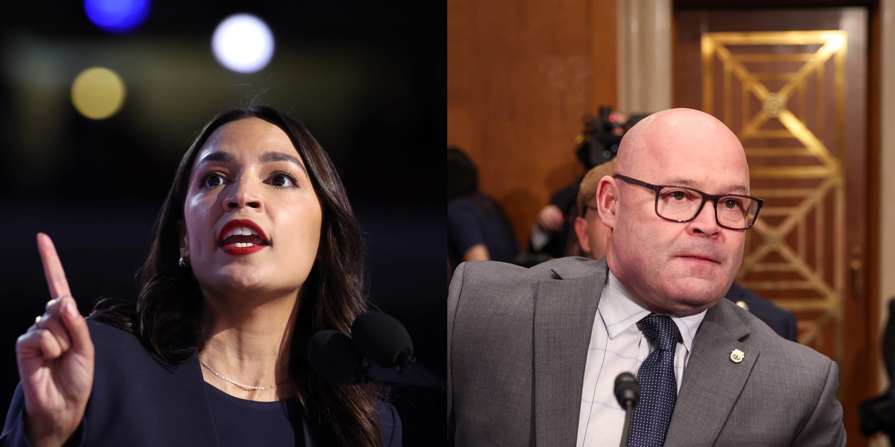 Rep. Alexandria Ocasio-Cortez and Teamsters President Sean O'Brien.