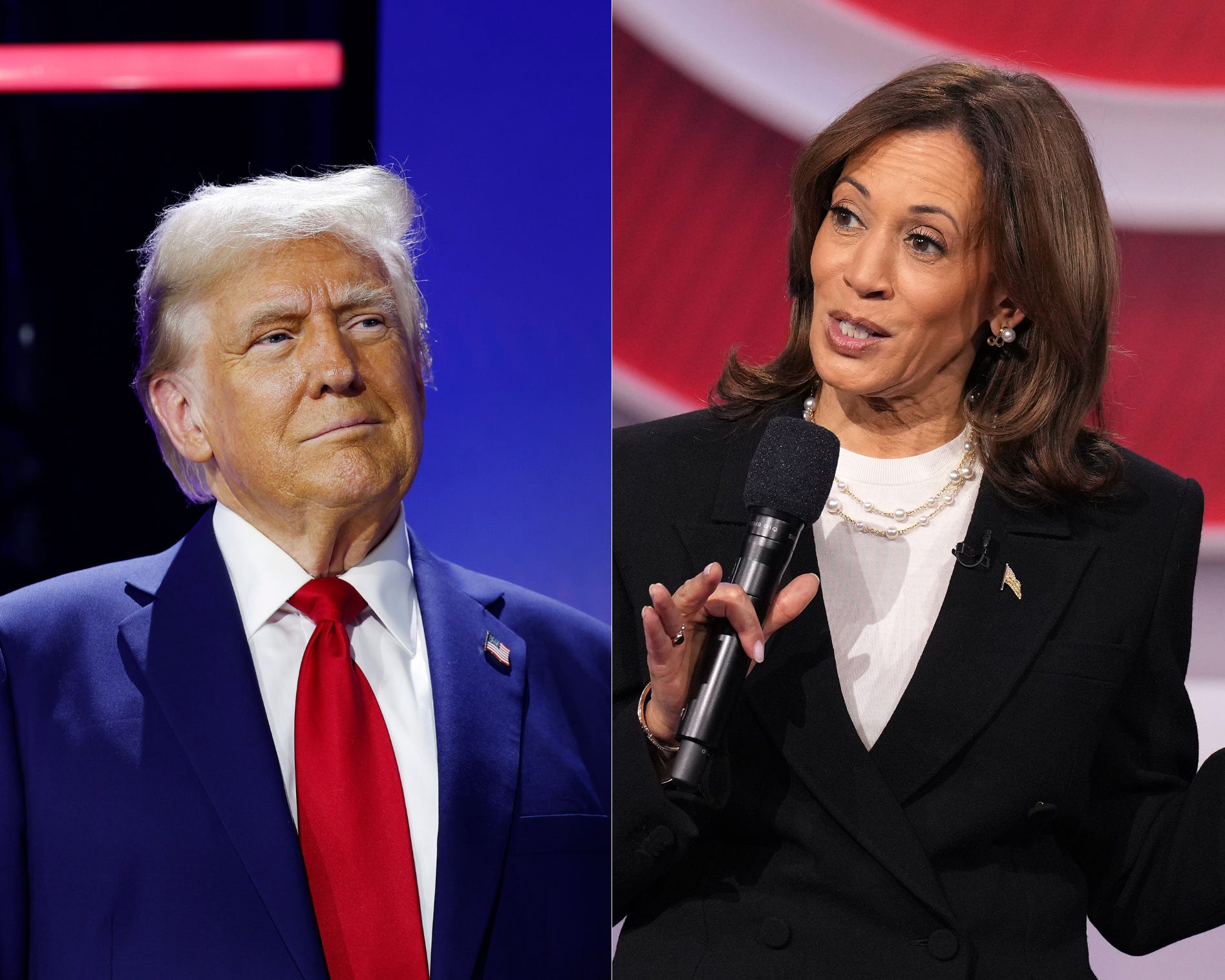 Donald Trump and Kamala Harris