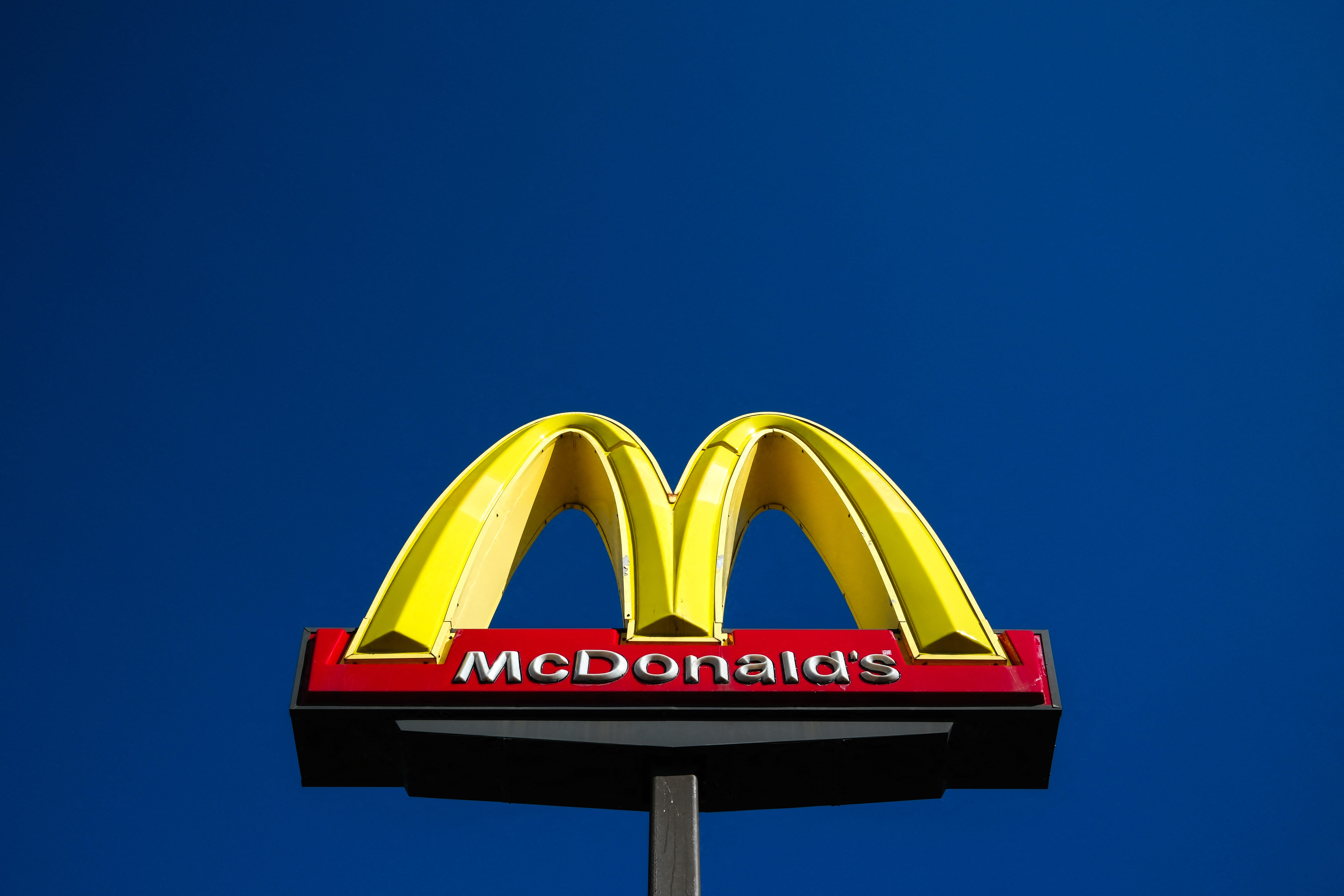 The McDonald's logo is pictured in front of a store.