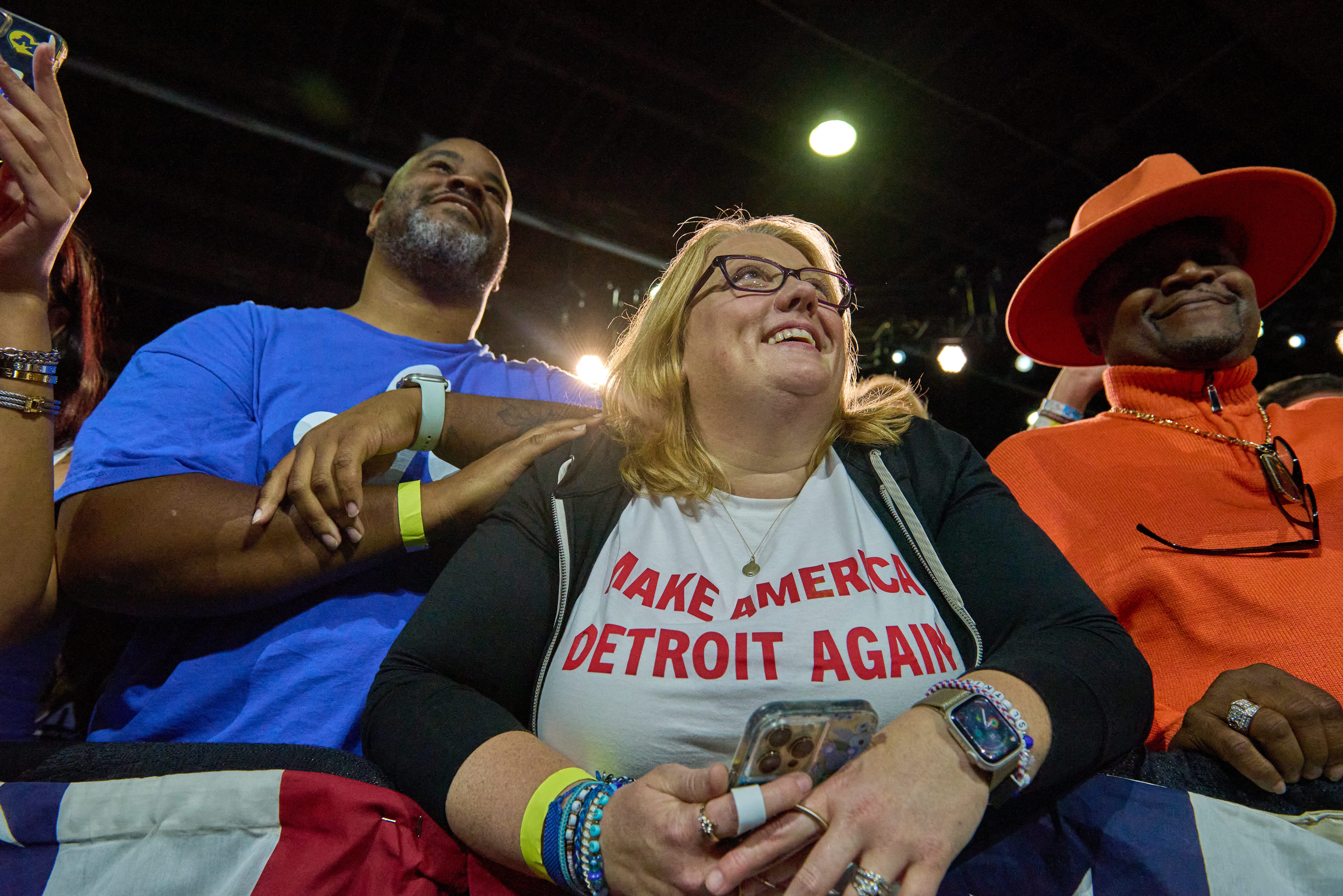 michigan residents at a rally