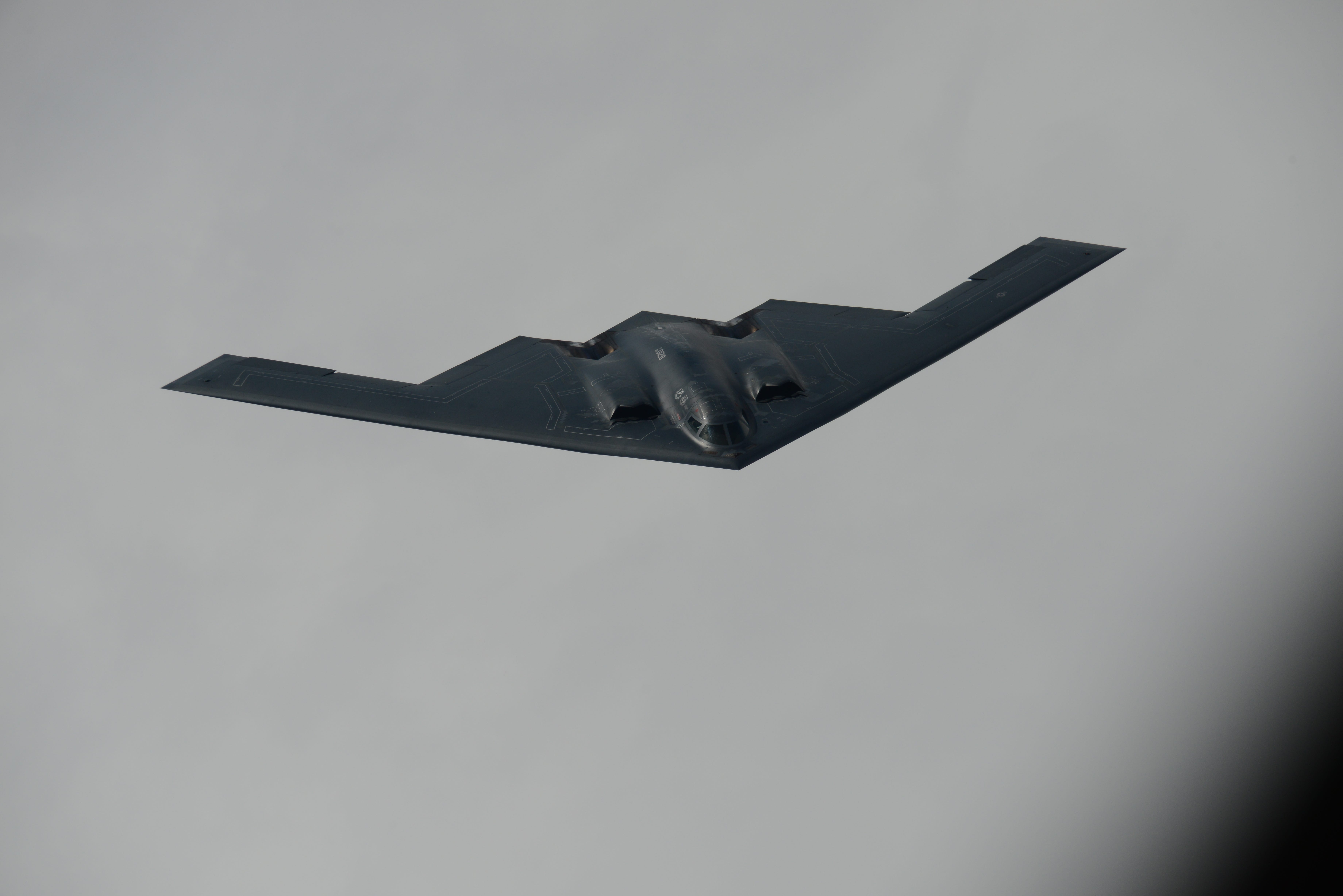 A US Air Force B-2 Spirt in the sky over northwest Missouri on August 29, 2018.